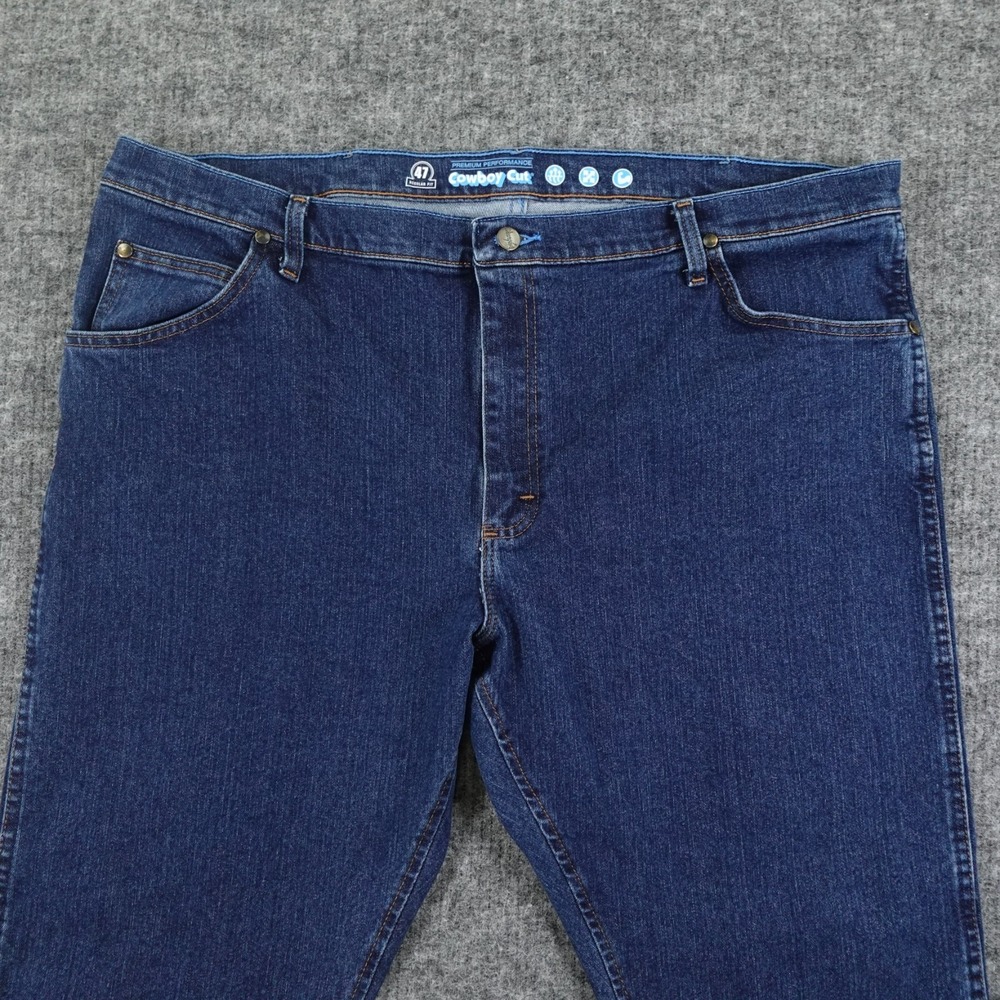 Wrangler Jeans Mens 42x30 Blue 47 Regular Fit Premium Performance Cowboy Cut - Picture 3 of 11